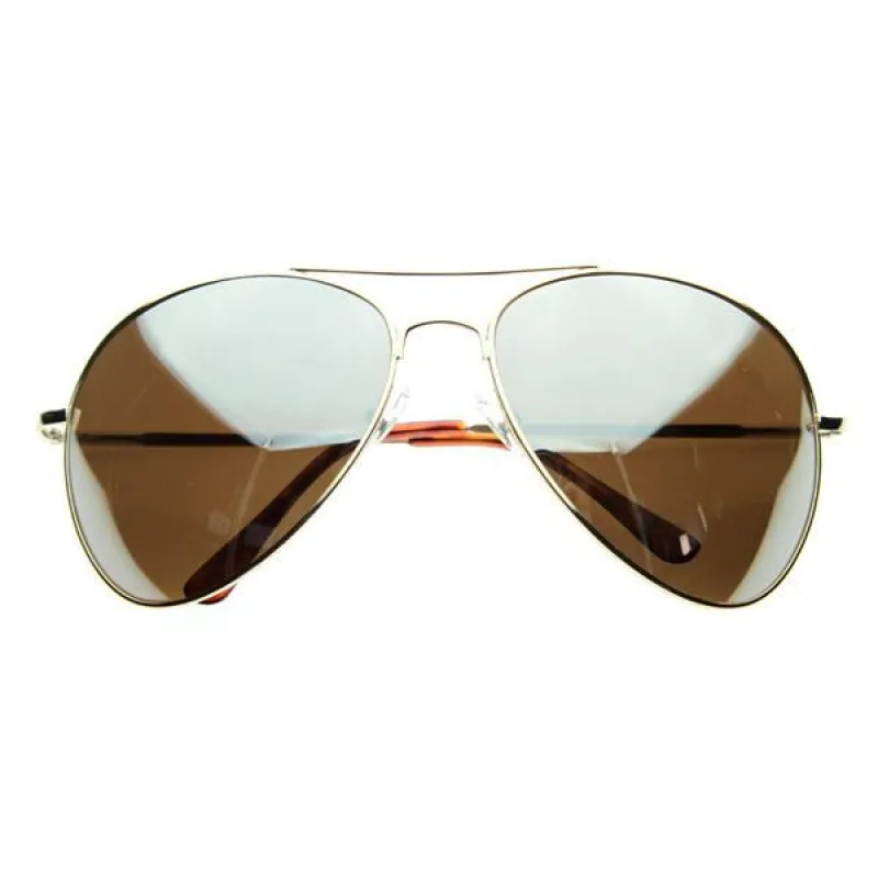 Oversize Retro Mirrored Lens Metal Aviator Sunglasses 1588 64mm sold by ZeroUV