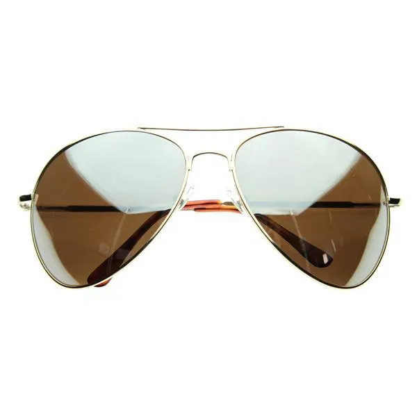 Oversize Retro Mirrored Lens Metal Aviator Sunglasses 1588 64mm sold by ZeroUV product image thumbnail 2