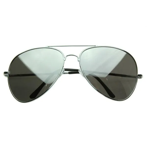 Oversize Retro Mirrored Lens Metal Aviator Sunglasses 1588 64mm sold by ZeroUV product image thumbnail 3