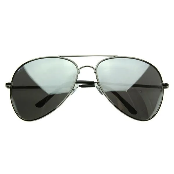 Oversize Retro Mirrored Lens Metal Aviator Sunglasses 1588 64mm sold by ZeroUV product image thumbnail 5