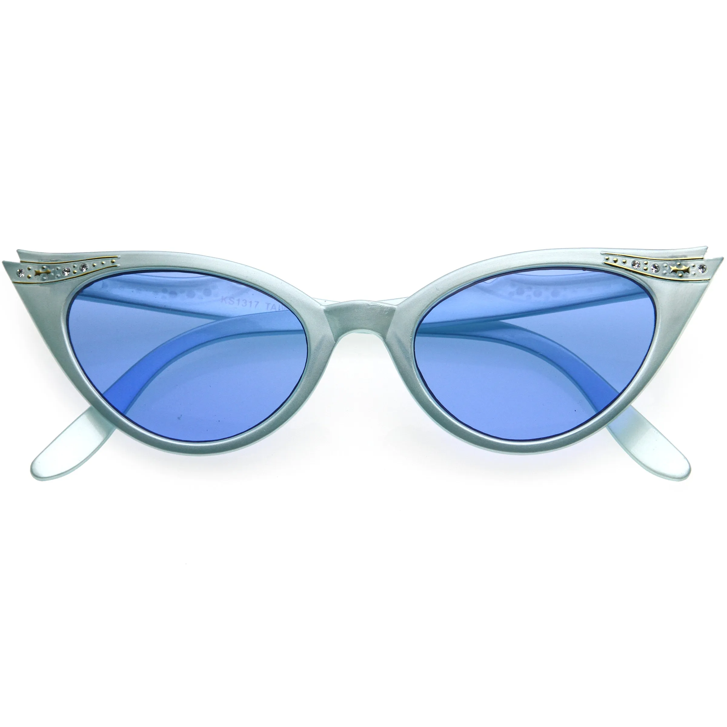 Color Pop 50s Vintage Womens Fashion Rhinestone Cat Eye Sunglasses D176 sold by ZeroUV product image thumbnail 4
