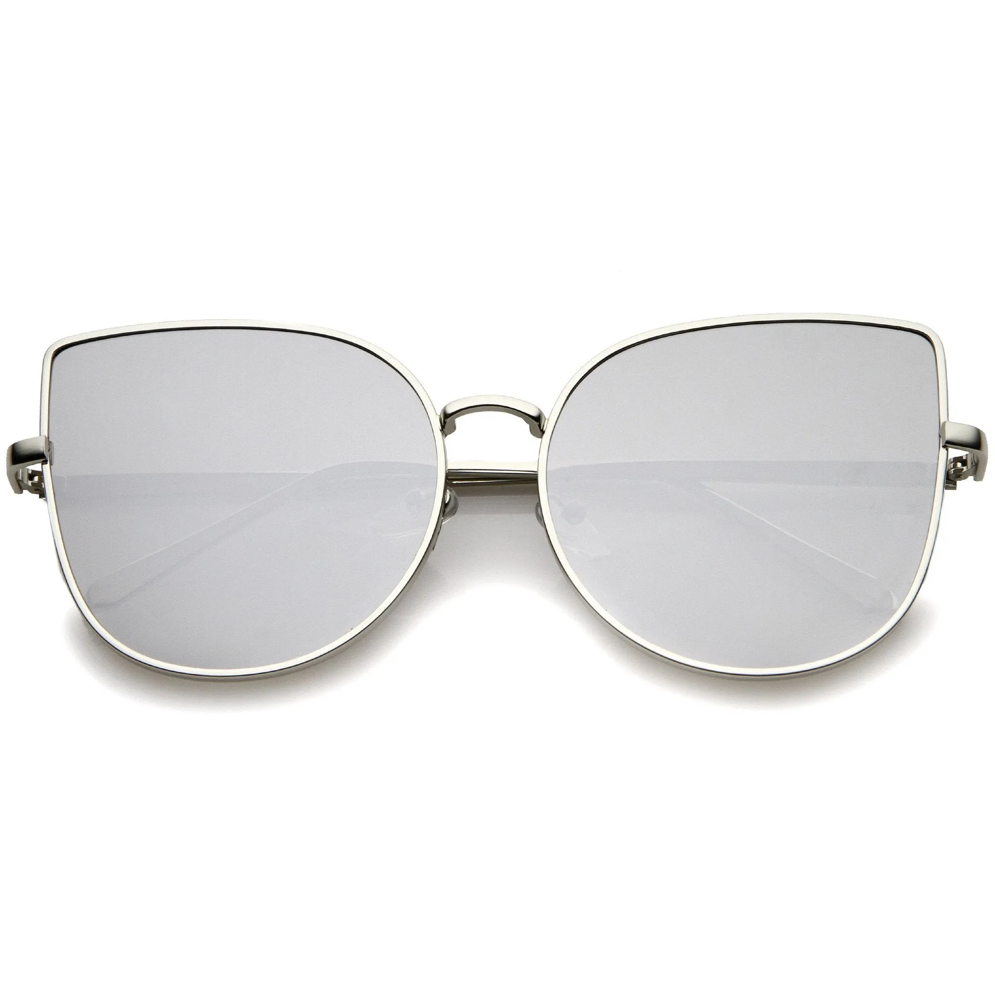 Oversize Modern Flat Mirror Lens Fat Eye Sunglasses A852 sold by ZeroUV product image thumbnail 3