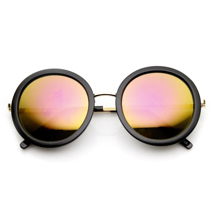 Women's Glam Mirrored Lens Round Fashion Sunglasses 9226 sold by ZeroUV