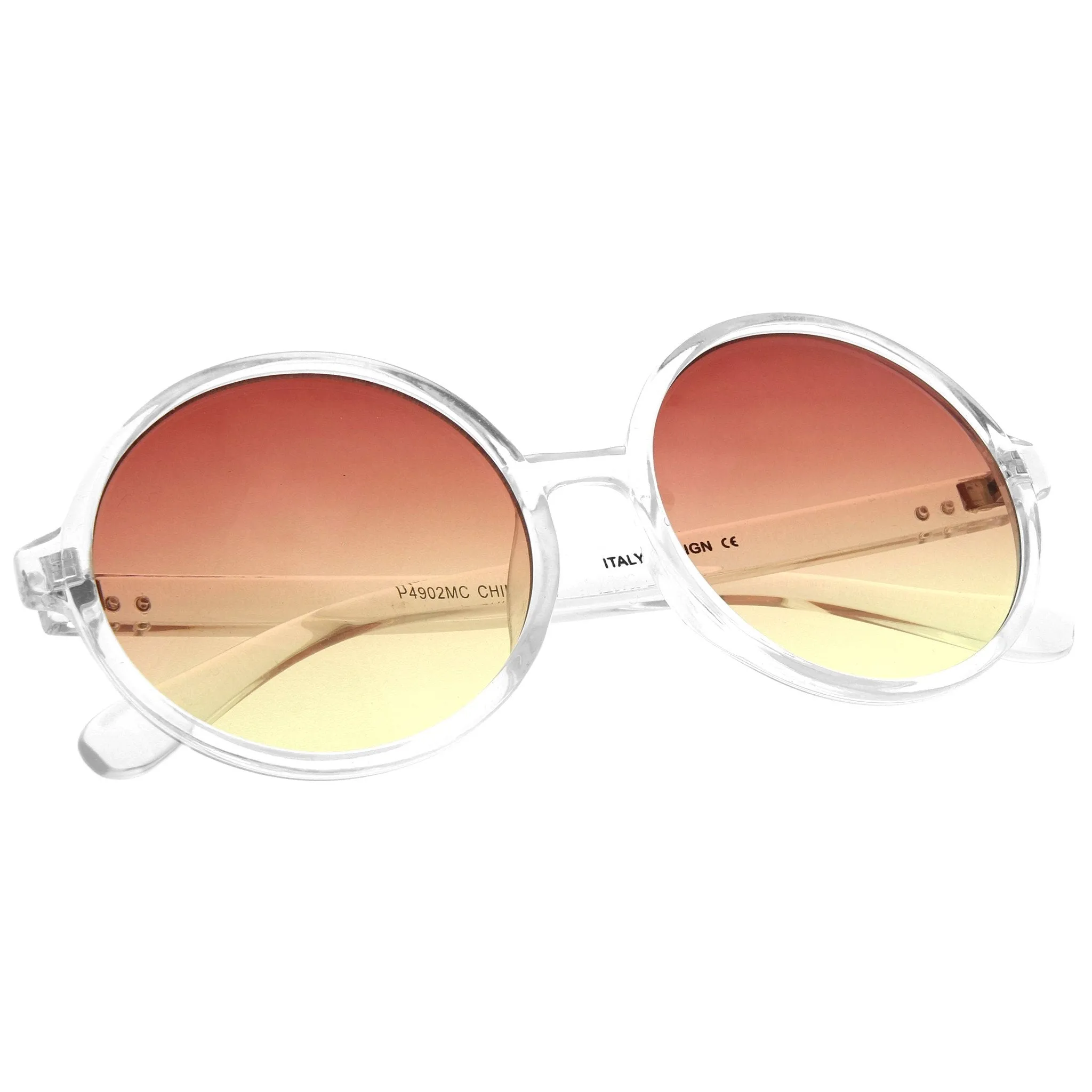 Disco Transparent Color Gradient Lens Round Sunglasses A314 sold by ZeroUV product image thumbnail 4