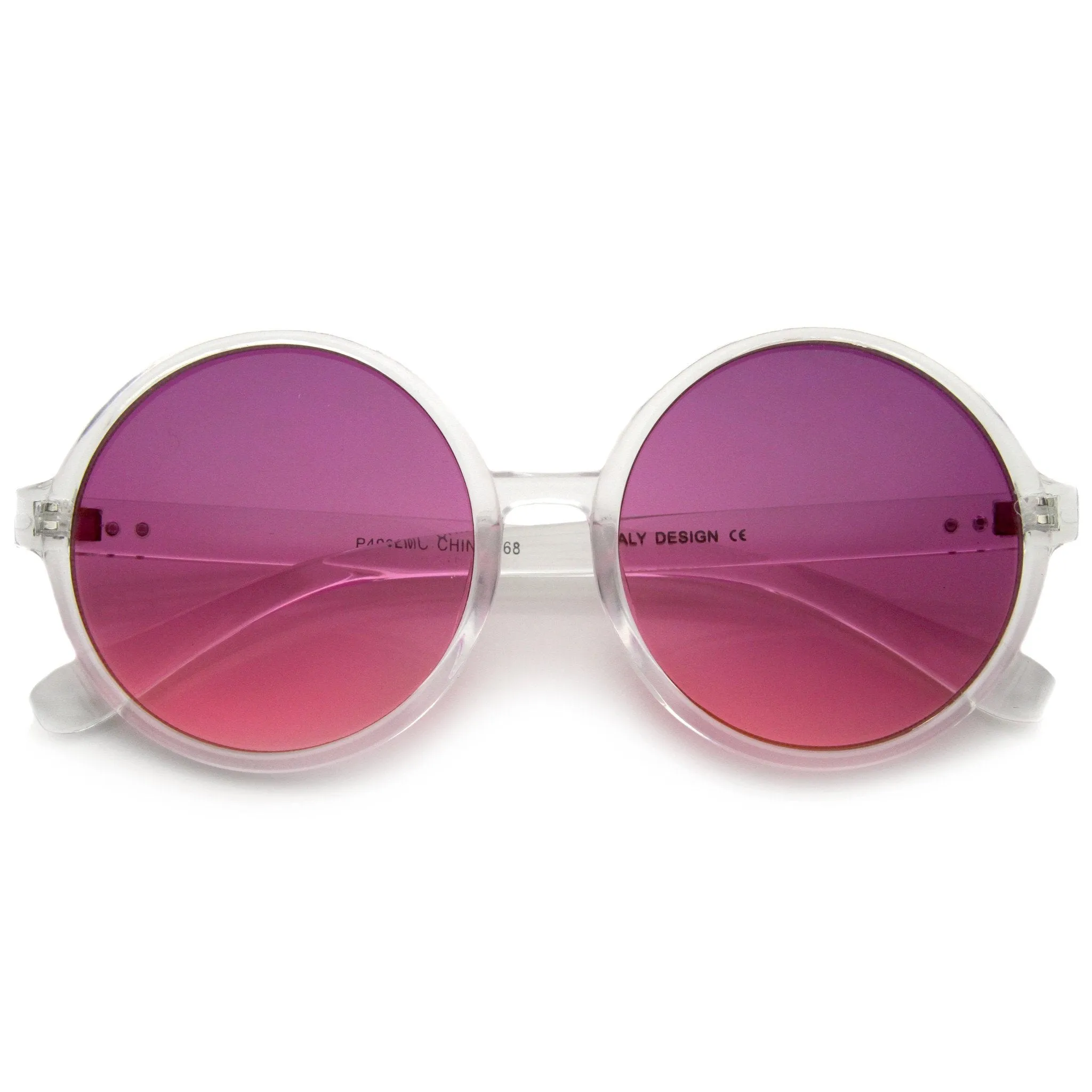 Disco Transparent Color Gradient Lens Round Sunglasses A314 sold by ZeroUV product image thumbnail 5