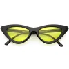 Women's Retro Flat Angle Colored Lens Black Frame Sunglasses C511 sold by ZeroUV