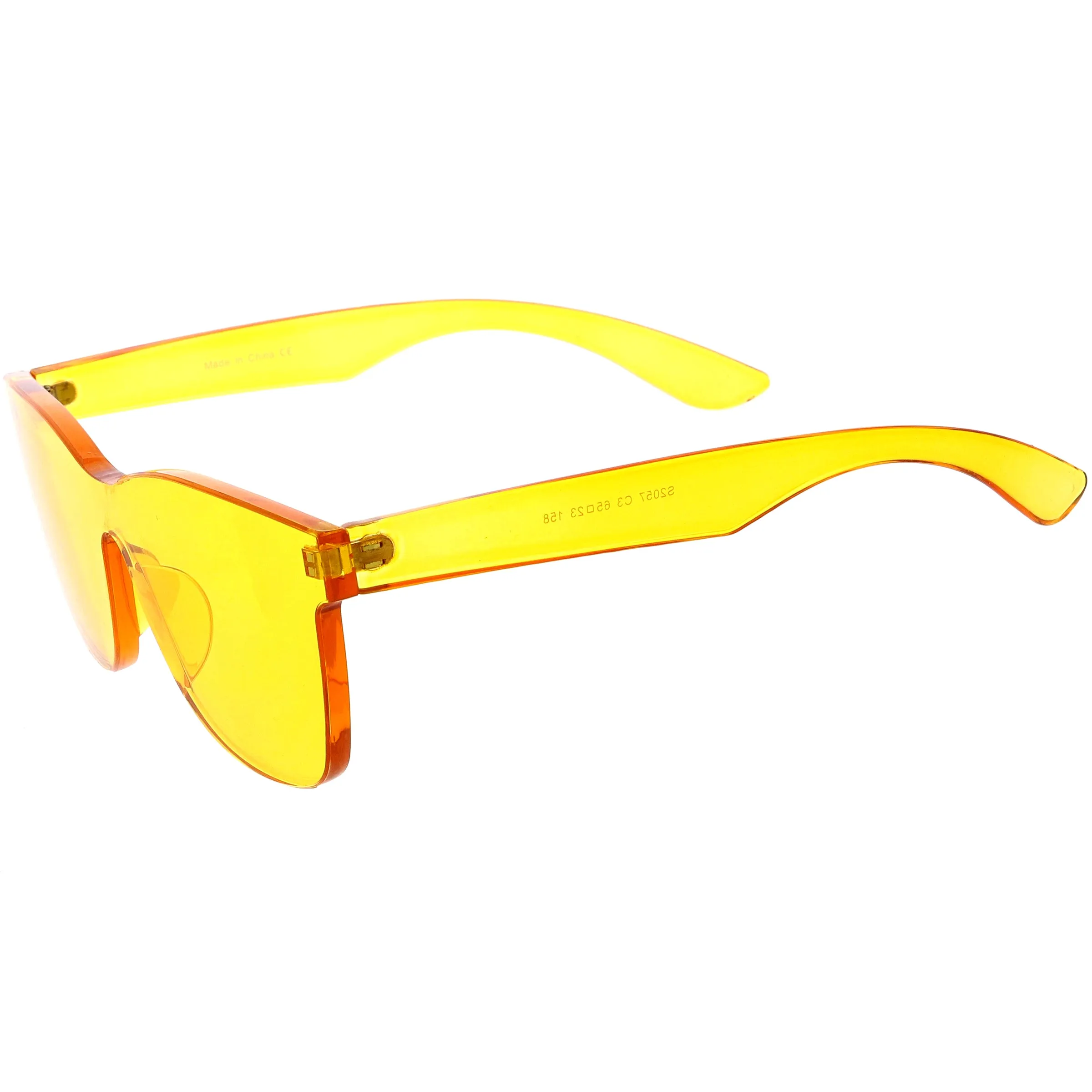 Rimless Colorful Translucent Horn Rimmed Mono Lens Shield Sunglasses D018 sold by ZeroUV product image thumbnail 3