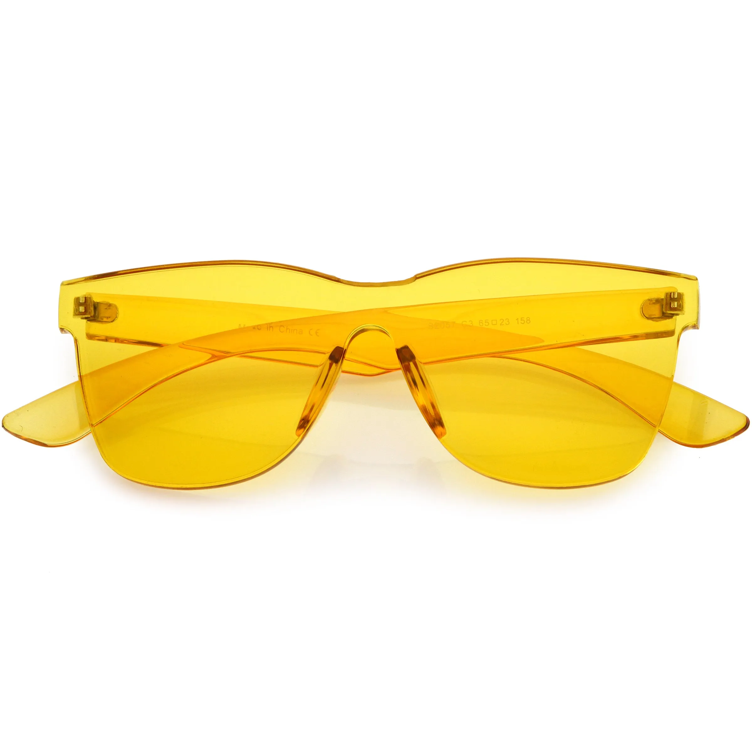 Rimless Colorful Translucent Horn Rimmed Mono Lens Shield Sunglasses D018 sold by ZeroUV