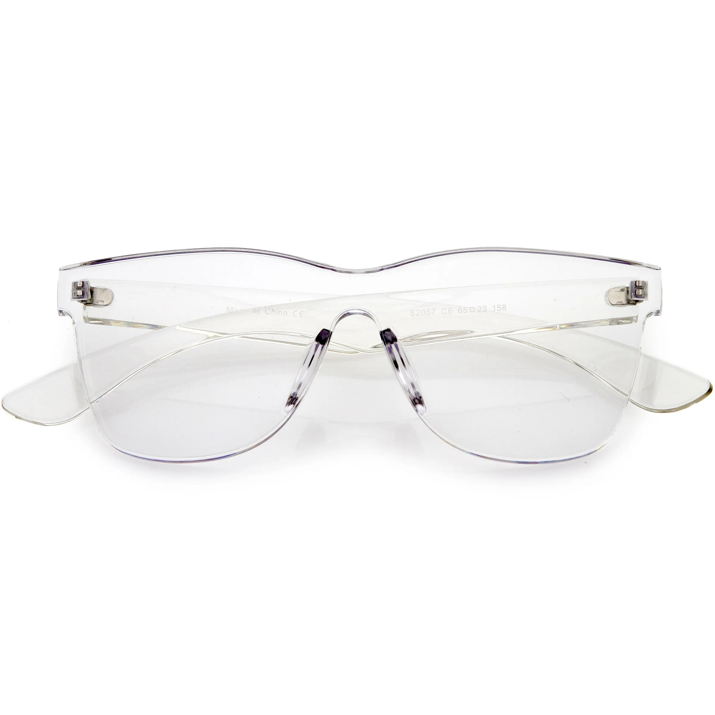 Rimless Colorful Translucent Horn Rimmed Mono Lens Shield Sunglasses D018 sold by ZeroUV product image thumbnail 4