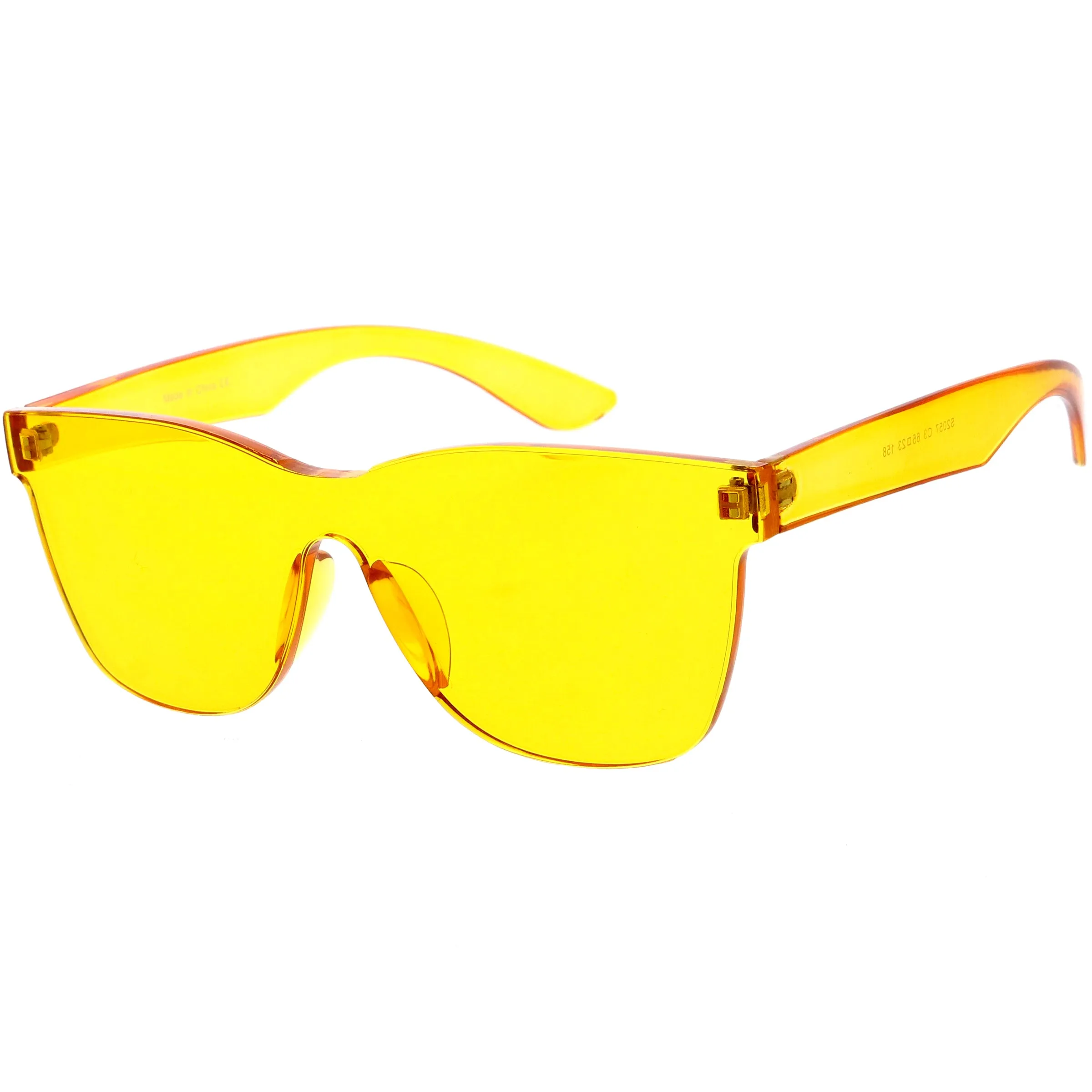 Rimless Colorful Translucent Horn Rimmed Mono Lens Shield Sunglasses D018 sold by ZeroUV product image thumbnail 2