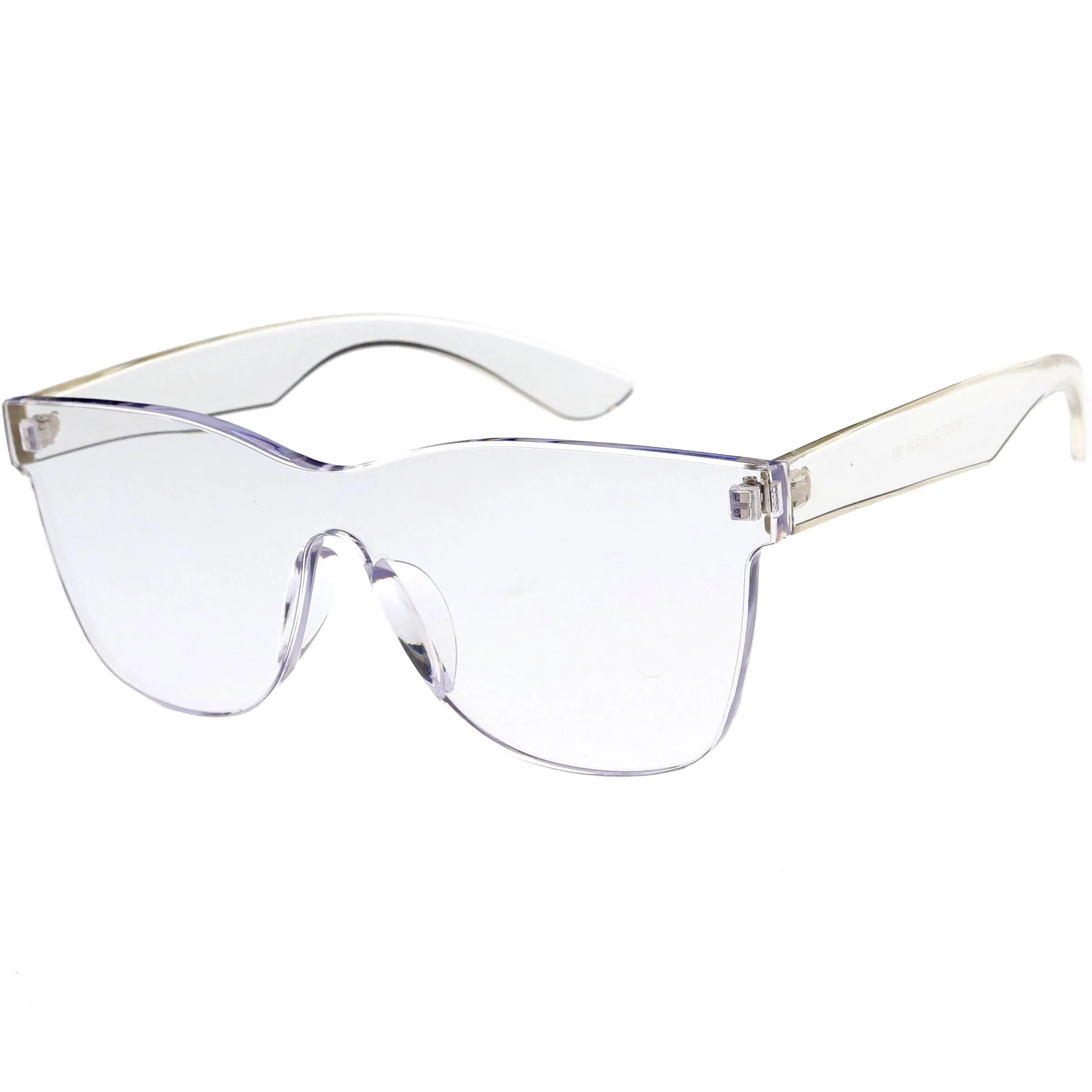 Rimless Colorful Translucent Horn Rimmed Mono Lens Shield Sunglasses D018 sold by ZeroUV product image thumbnail 5