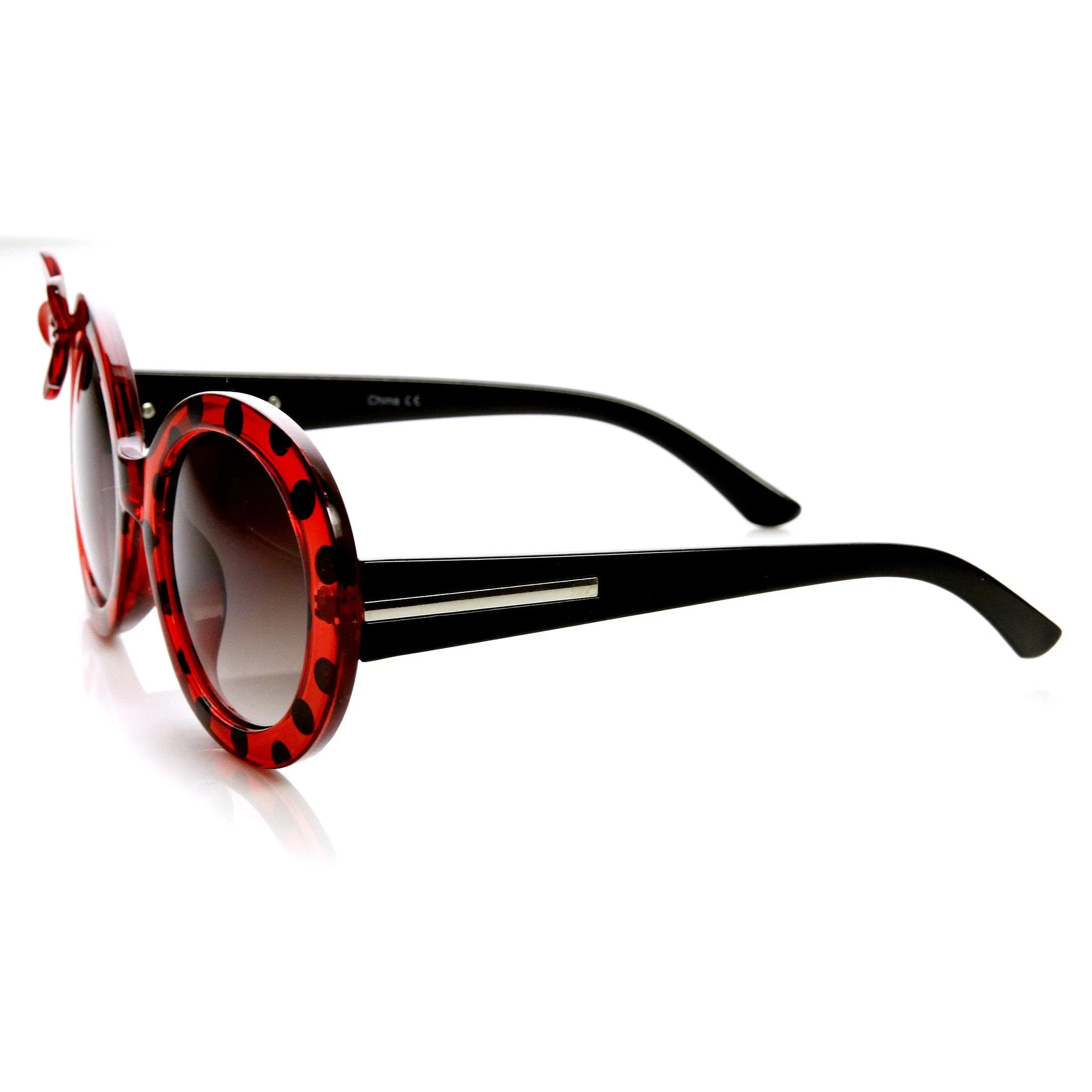 Womens Oversize Round Flower Lady Bug Print Sunglasses 9335 sold by ZeroUV product image thumbnail 2
