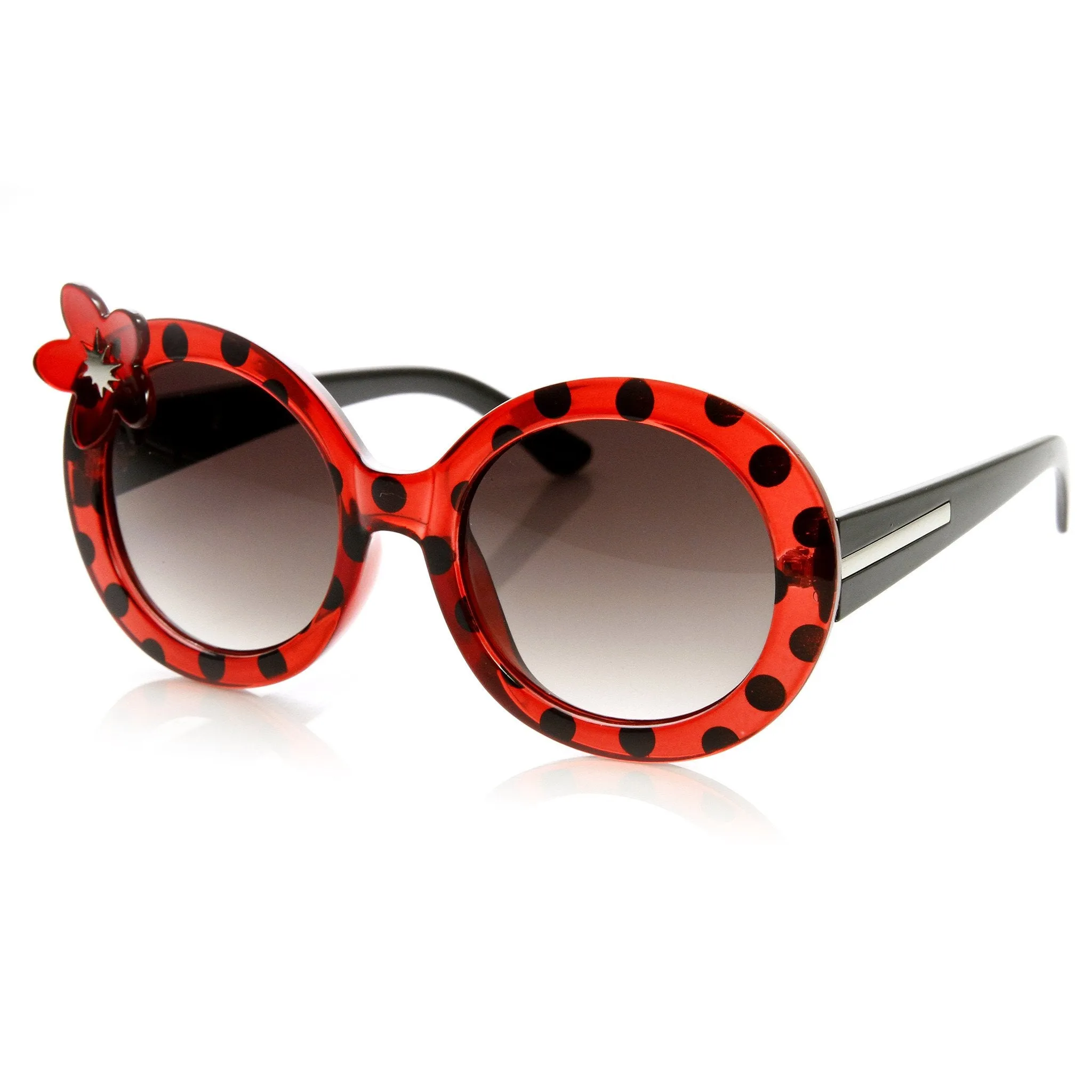 Womens Oversize Round Flower Lady Bug Print Sunglasses 9335 sold by ZeroUV product image thumbnail 4