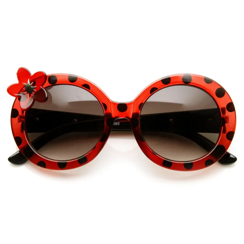 Womens Oversize Round Flower Lady Bug Print Sunglasses 9335 sold by ZeroUV