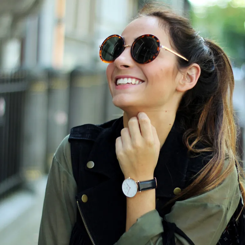 European Round Fashion Designer Women's Sunglasses sold by ZeroUV product image thumbnail 2