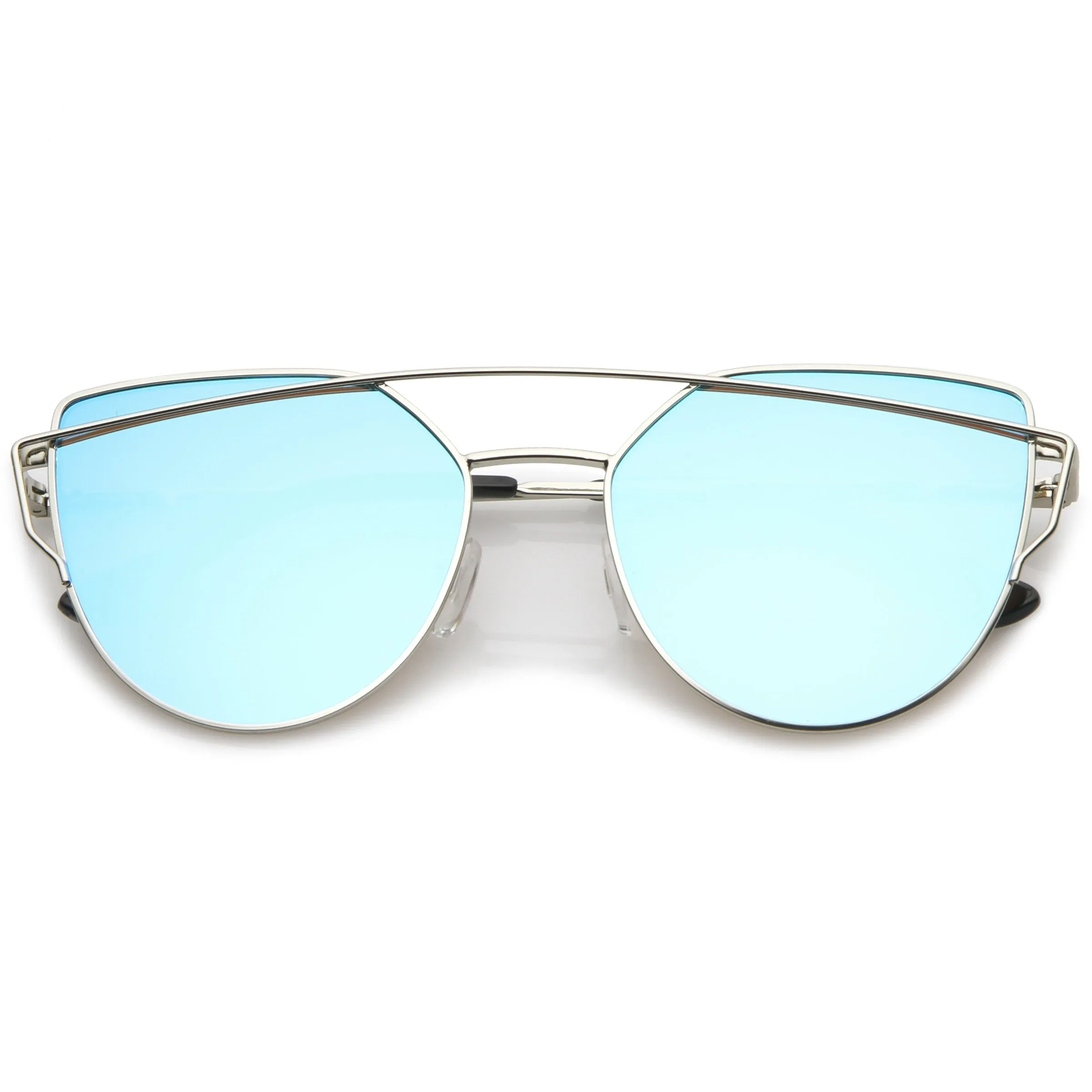 Premium Oversize Laser Cut Cat Eye Mirrored Flat Lens Sunglasses C358 sold by ZeroUV product image thumbnail 3