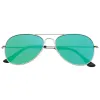 Modern Flat Lens Wire Metal Aviator Sunglasses A174 sold by ZeroUV