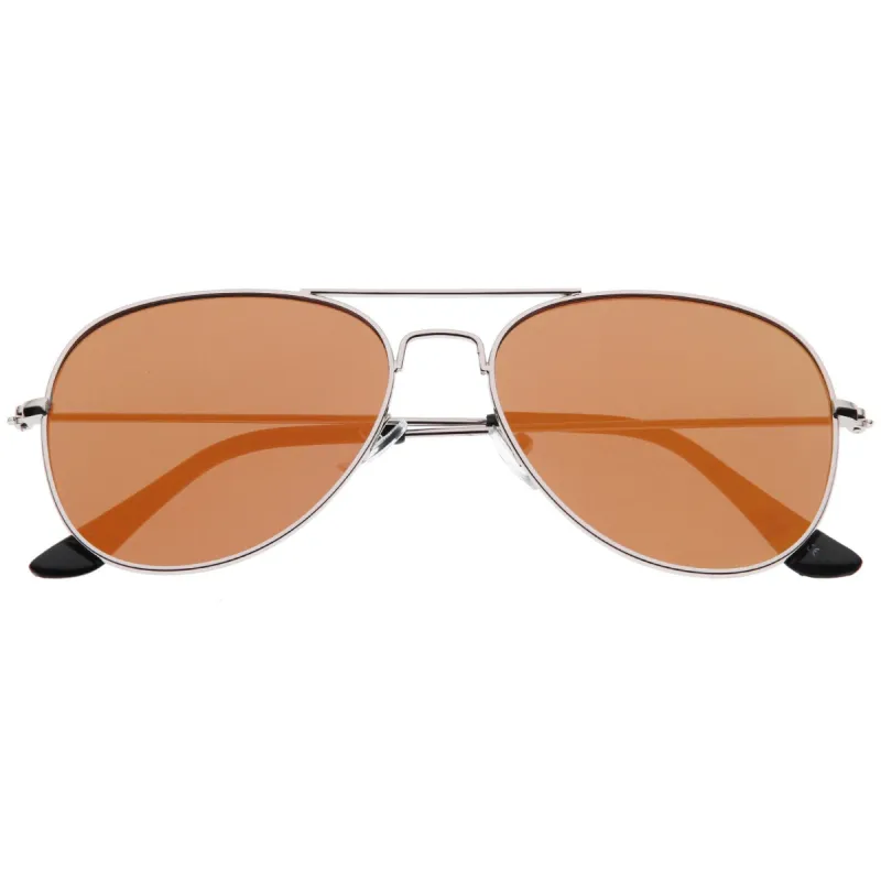 Modern Flat Lens Wire Metal Aviator Sunglasses A174 sold by ZeroUV