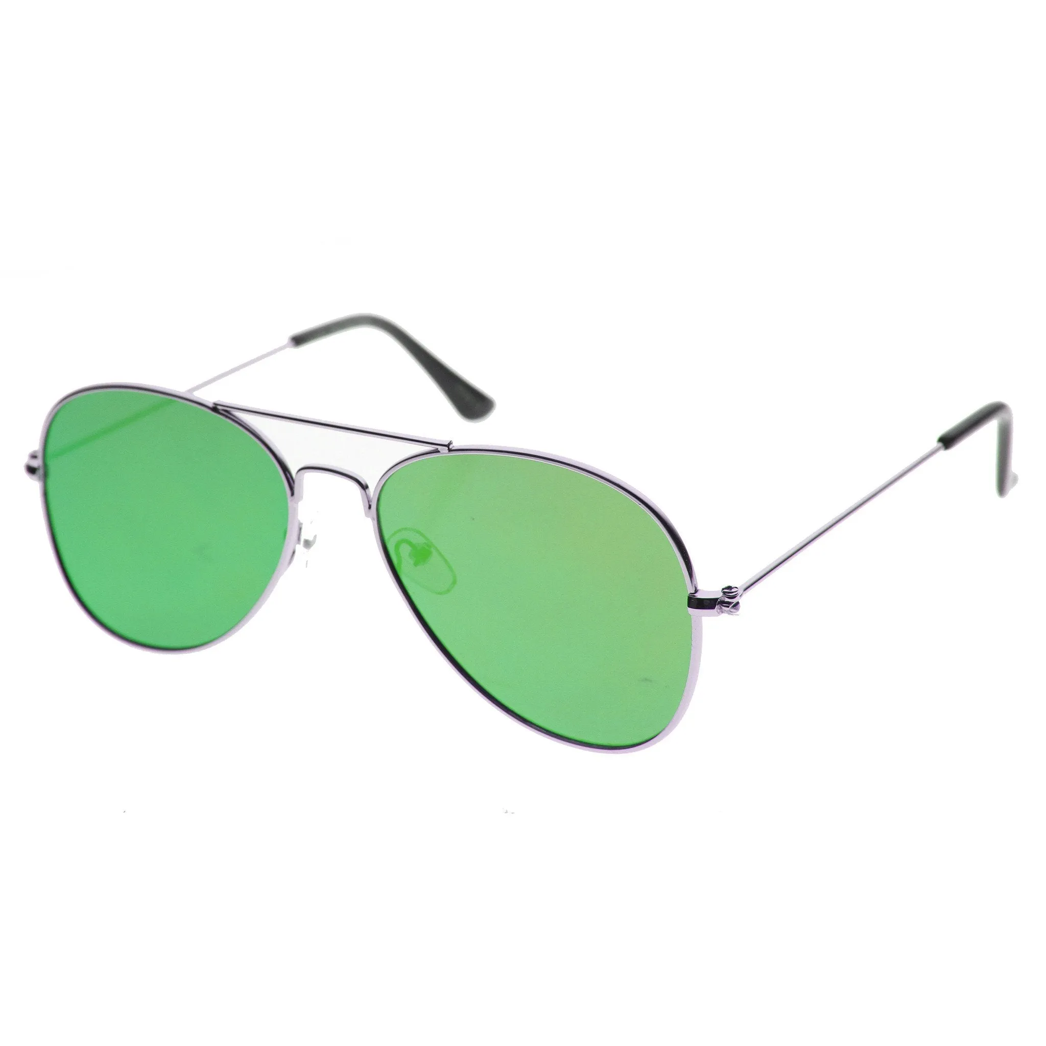 Modern Flat Lens Wire Metal Aviator Sunglasses A174 sold by ZeroUV product image thumbnail 4