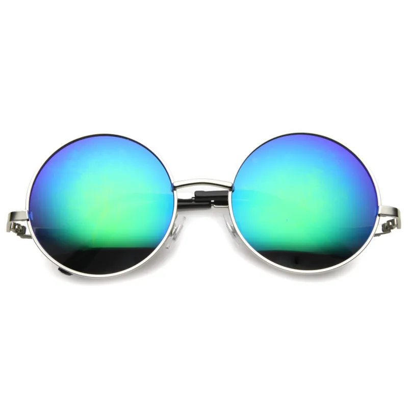 Women's Retro Low Temple Round Mirrored Lens Sunglasses 9980 sold by ZeroUV