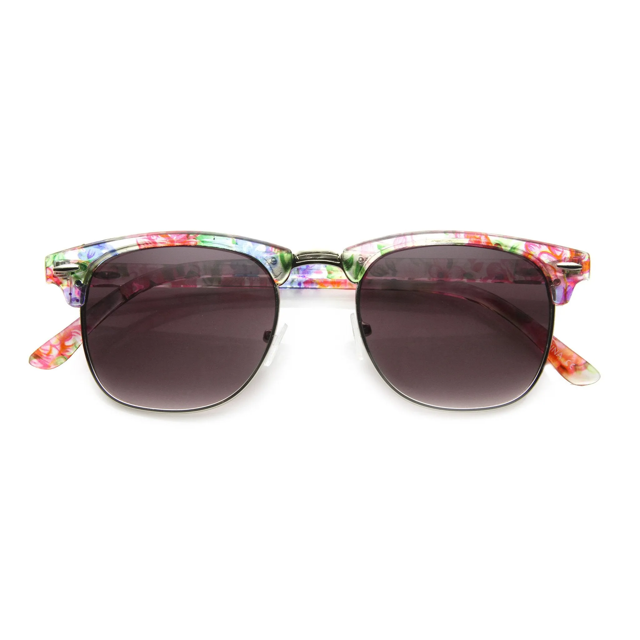 Women's Retro Half Frame Floral Pattern Sunglasses 9775 sold by ZeroUV product image thumbnail 5