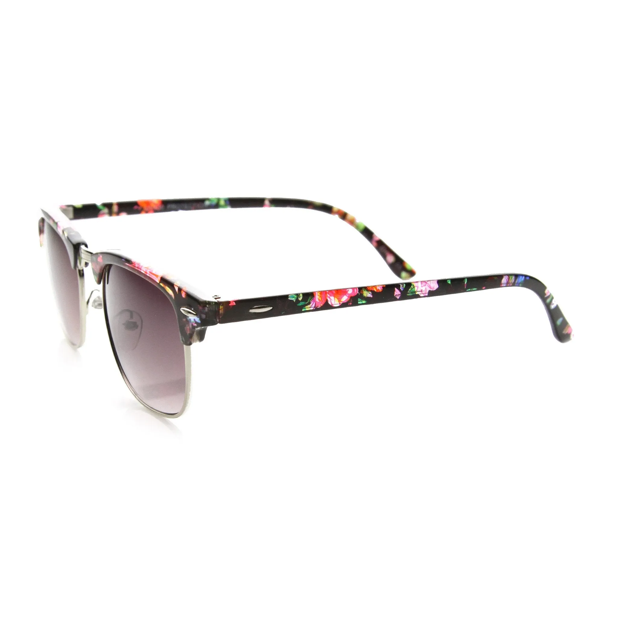 Women's Retro Half Frame Floral Pattern Sunglasses 9775 sold by ZeroUV product image thumbnail 3