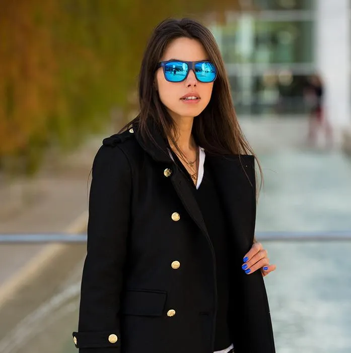 Frosted Retro Flat Top Candy Color Mirrored Lens Sunglasses 8610 sold by ZeroUV product image thumbnail 2