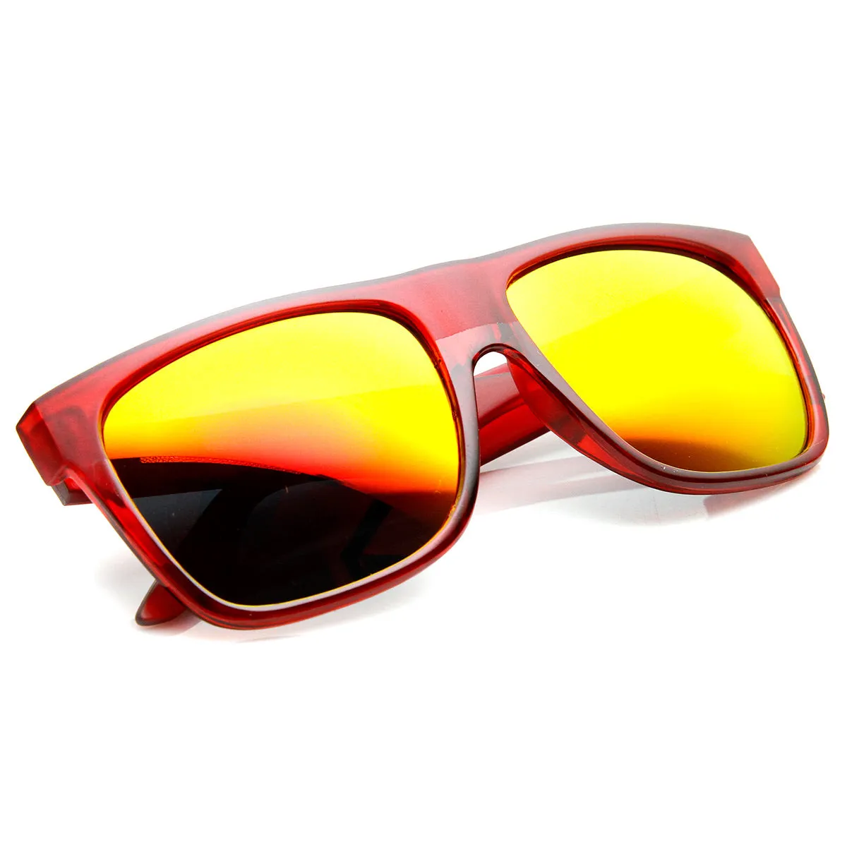 Frosted Retro Flat Top Candy Color Mirrored Lens Sunglasses 8610 sold by ZeroUV product image thumbnail 4