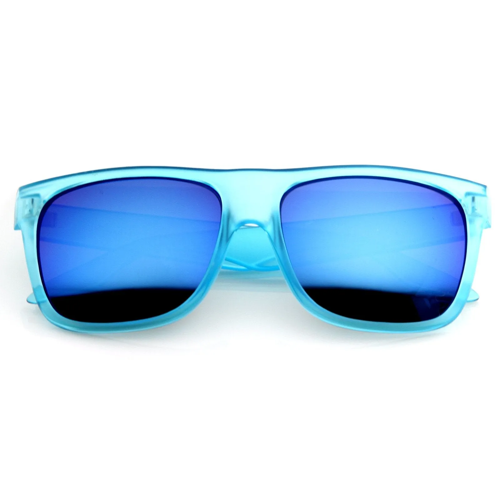 Frosted Retro Flat Top Candy Color Mirrored Lens Sunglasses 8610 sold by ZeroUV