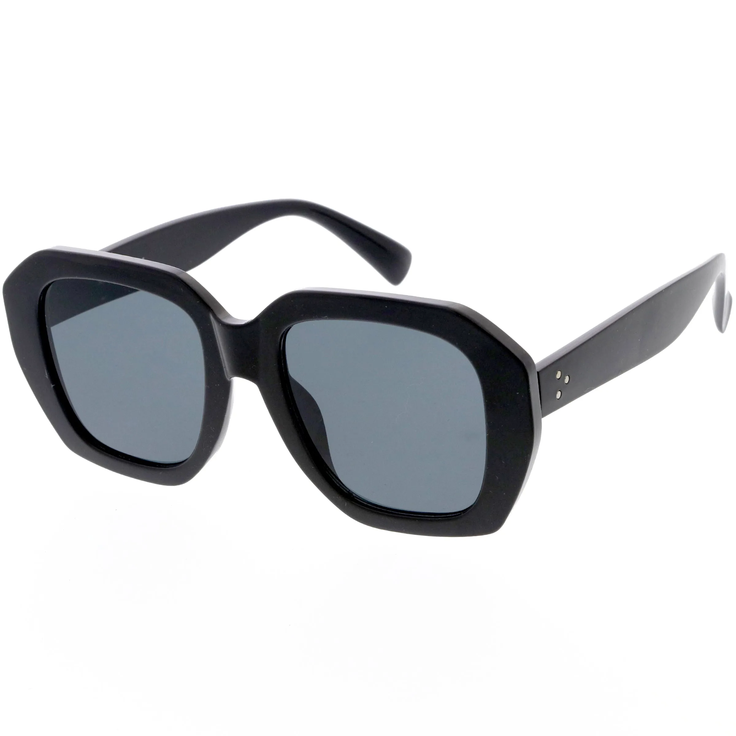 Chunky High Fashion Neutral Colored Lens Oversize Women's Square Sunglasses D058 sold by ZeroUV product image thumbnail 2