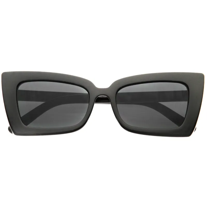 Medium Flat Lens Thick Rimmed Cat Eye Sunglasses D265 sold by ZeroUV