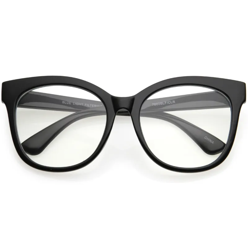 Oversize Blue Light Filter Horn Rimmed Cat Eye Sunglasses D155 sold by ZeroUV