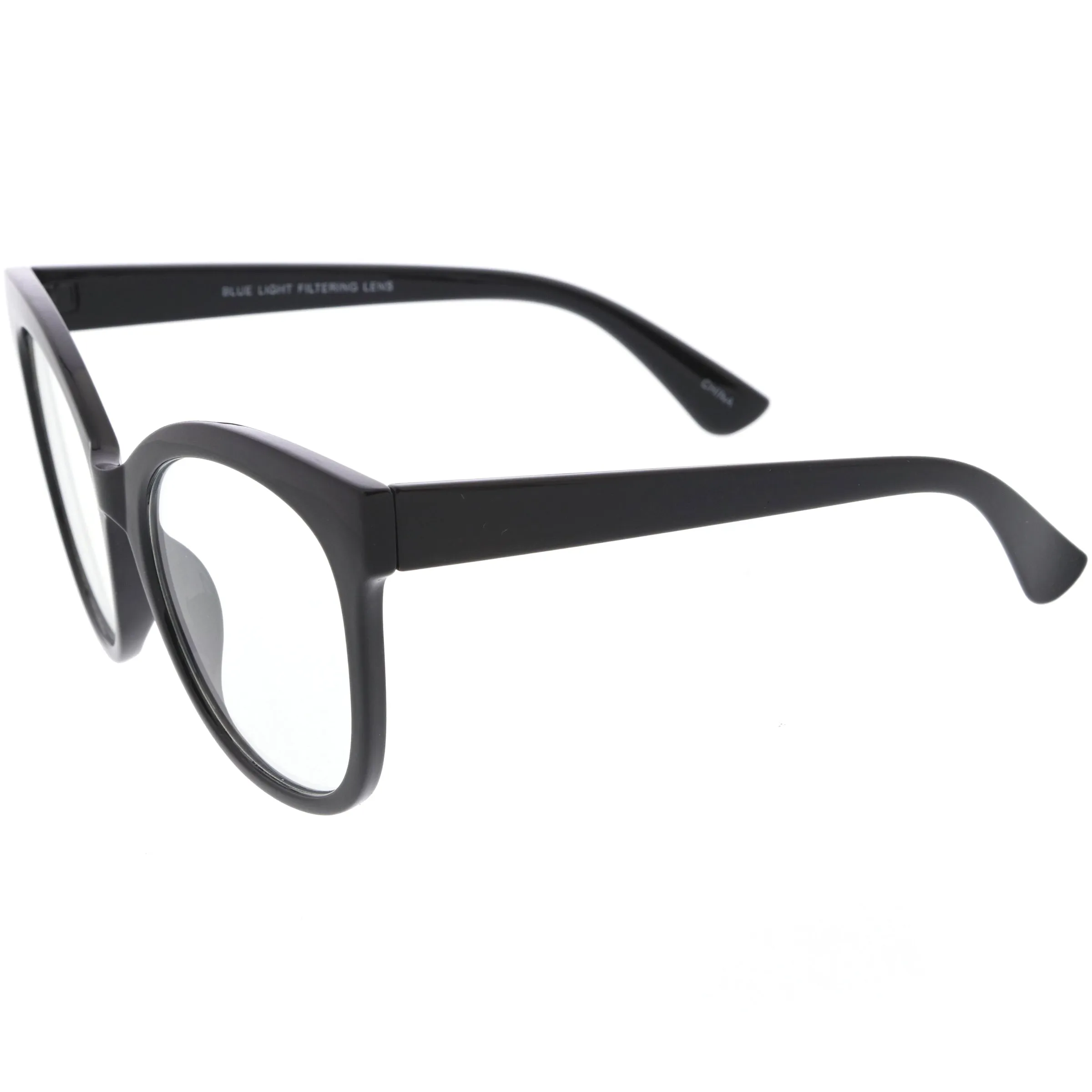 Oversize Blue Light Filter Horn Rimmed Cat Eye Sunglasses D155 sold by ZeroUV product image thumbnail 3