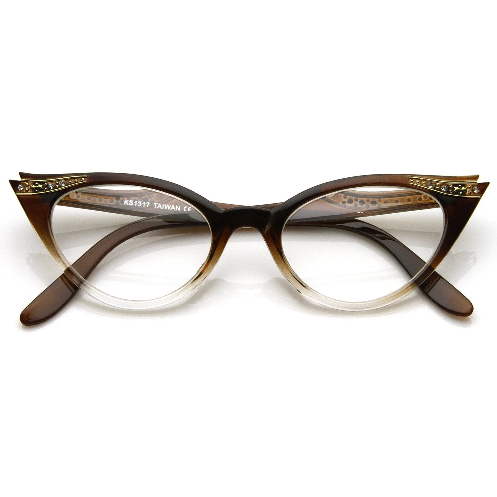 Vintage 1950's Womens Cat Eye Clear Lens Glasses 8783 sold by ZeroUV product image thumbnail 3