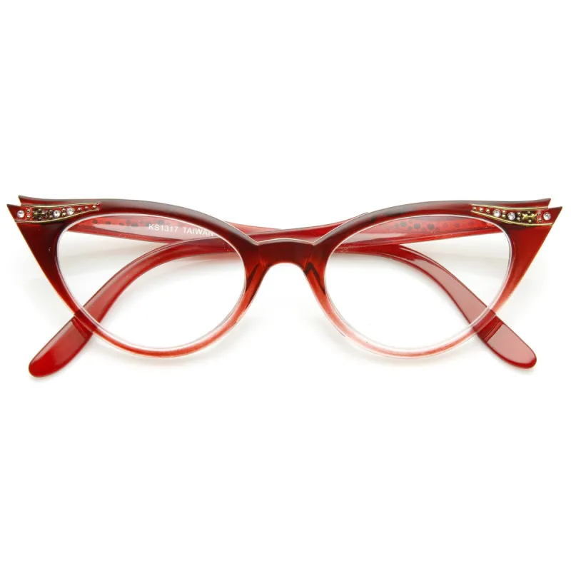Vintage 1950's Womens Cat Eye Clear Lens Glasses 8783 sold by ZeroUV
