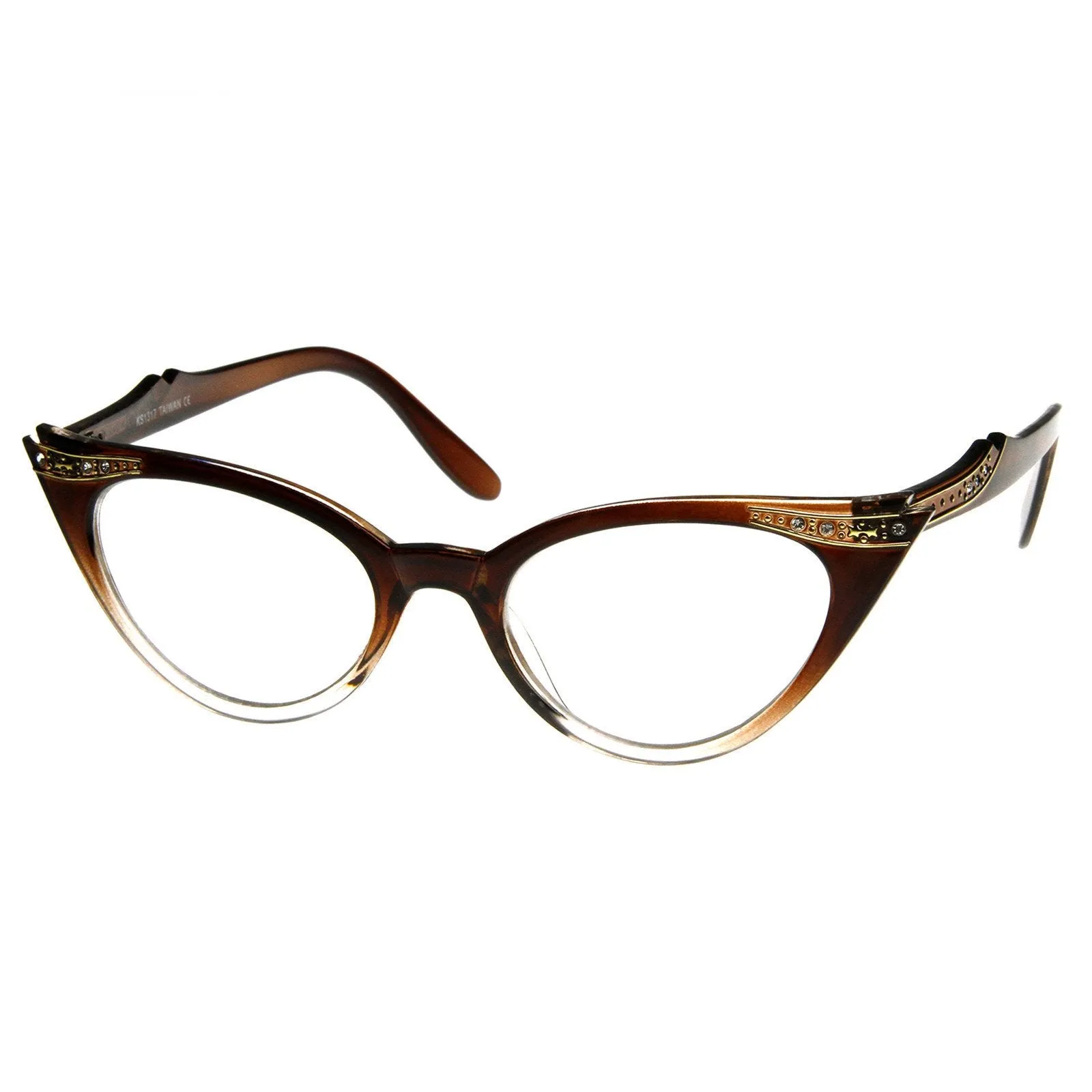 Vintage 1950's Womens Cat Eye Clear Lens Glasses 8783 sold by ZeroUV product image thumbnail 4