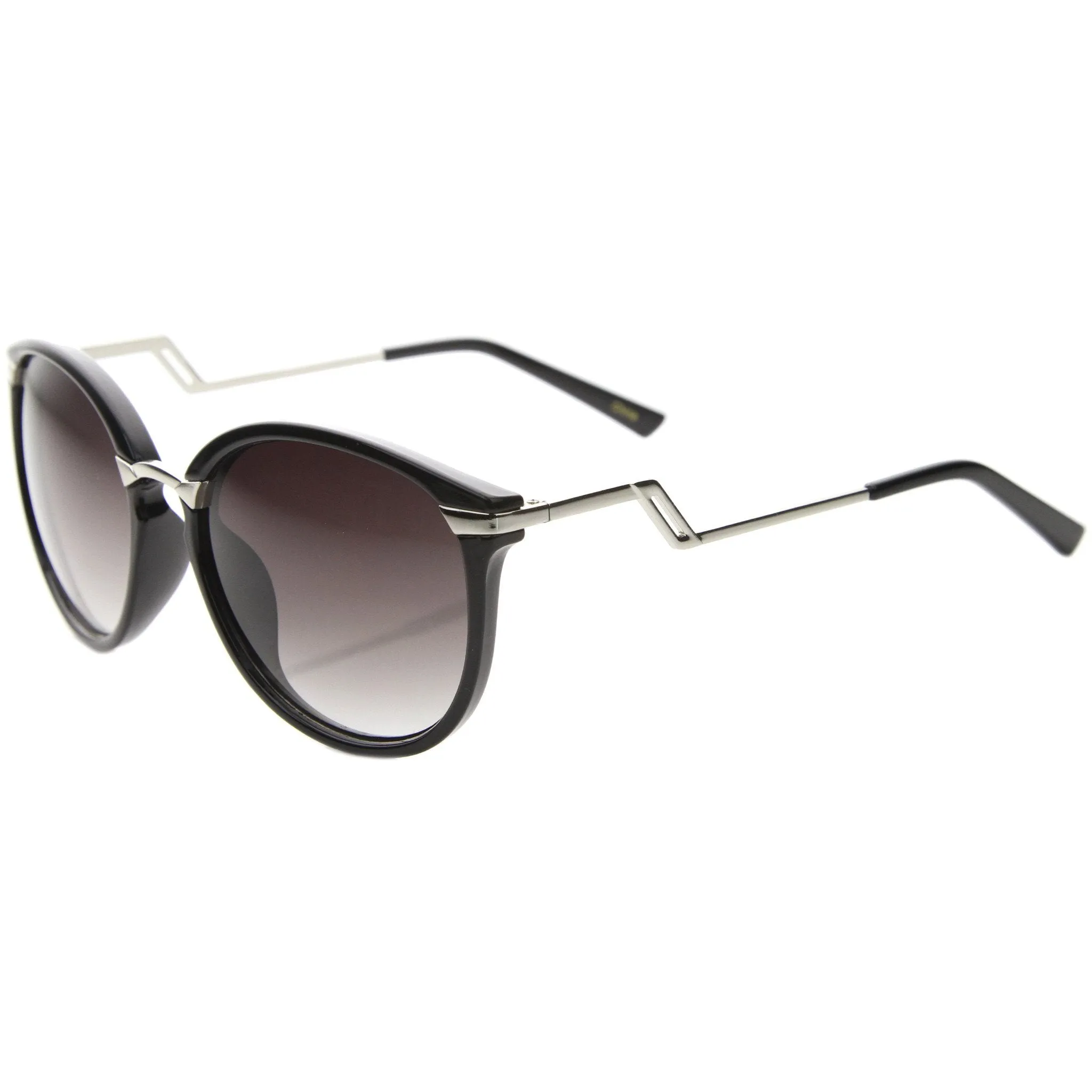 Women's Round Lightning Stepped Temple Round Sunglasses A057 sold by ZeroUV product image thumbnail 3