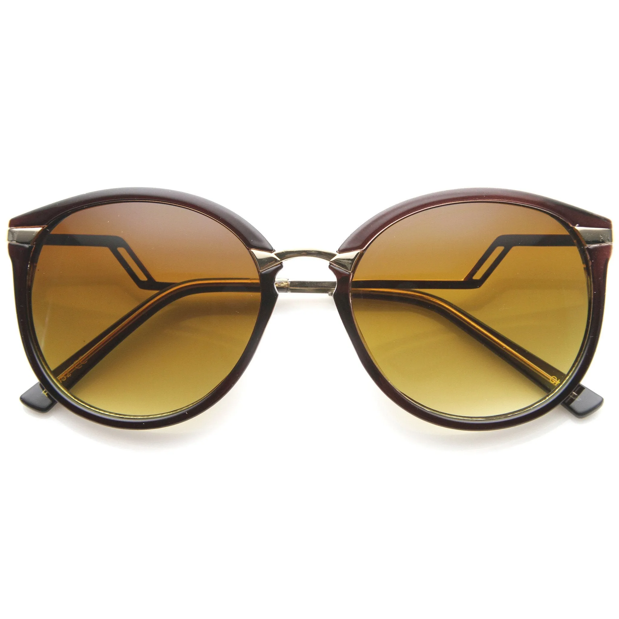 Women's Round Lightning Stepped Temple Round Sunglasses A057 sold by ZeroUV product image thumbnail 4