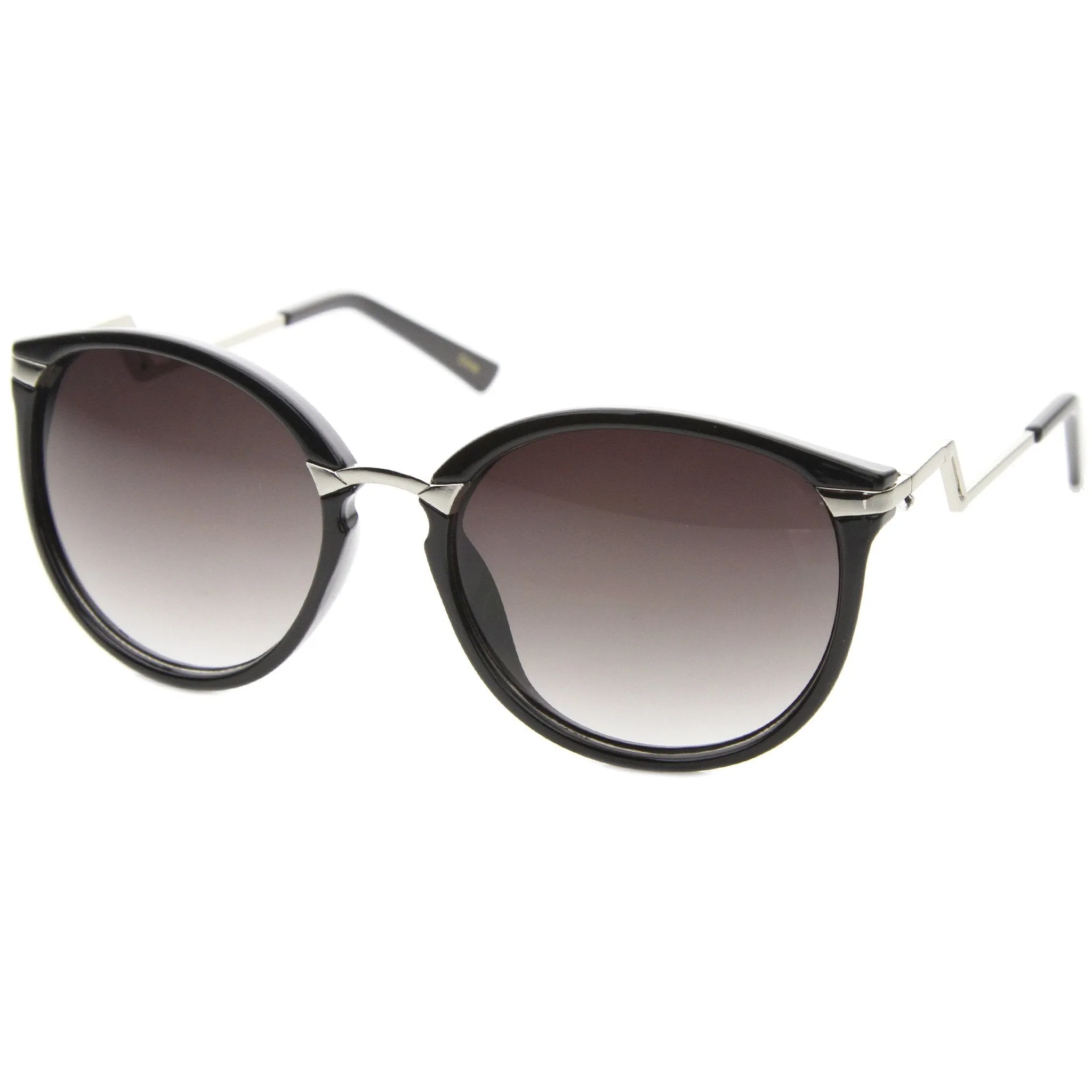 Women's Round Lightning Stepped Temple Round Sunglasses A057 sold by ZeroUV product image thumbnail 2