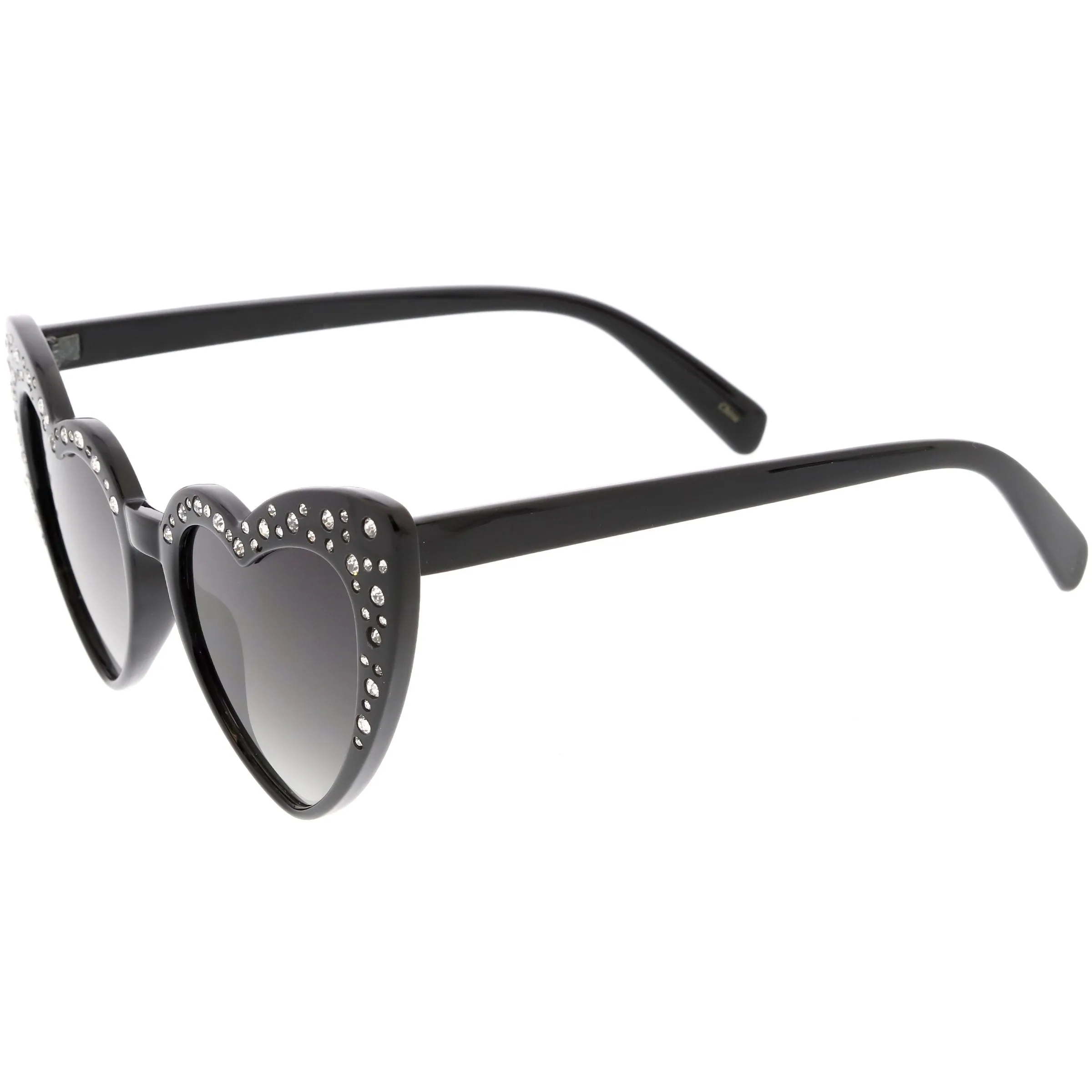 Women's Oversize Rhinestone Heart Shape Sunglasses C711 sold by ZeroUV product image thumbnail 3