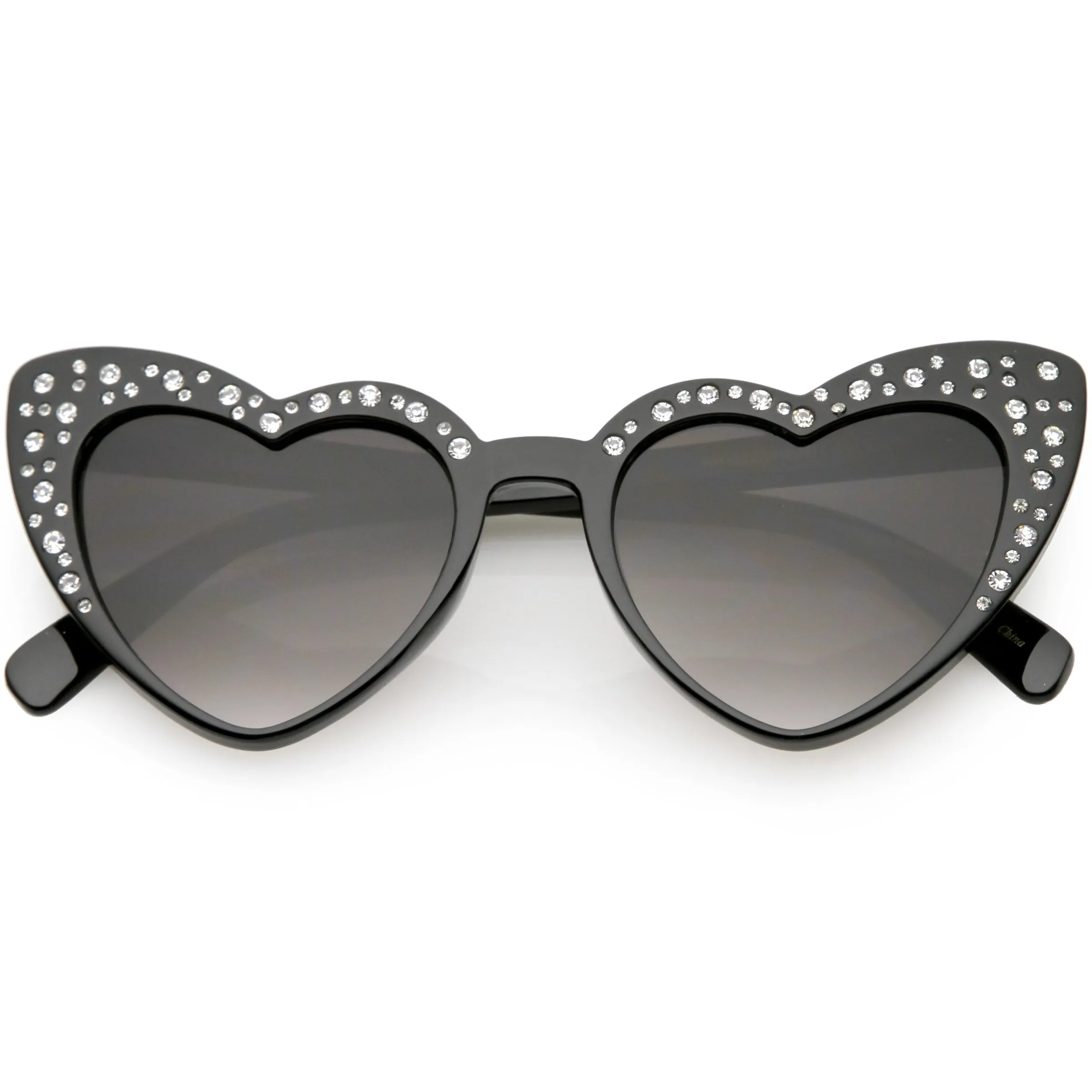 Women's Oversize Rhinestone Heart Shape Sunglasses C711 sold by ZeroUV