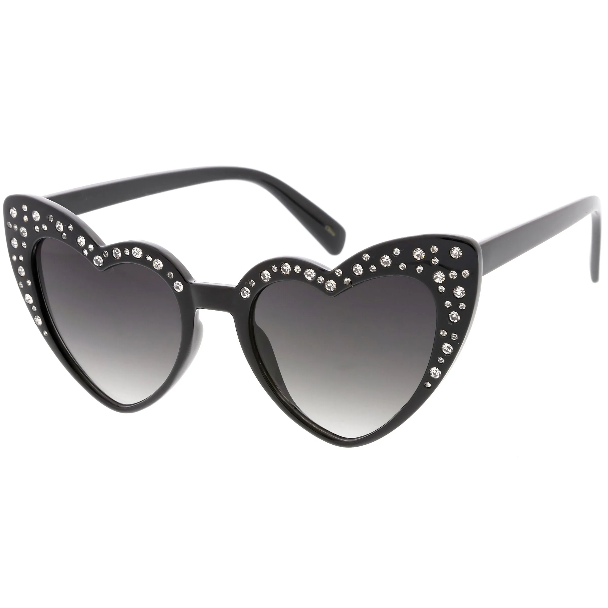 Women's Oversize Rhinestone Heart Shape Sunglasses C711 sold by ZeroUV product image thumbnail 2
