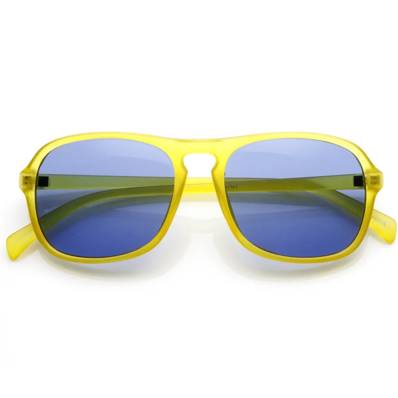 Trendy Retro Fashion Matte Keyhole Square Aviator Sunglasses 9177 sold by ZeroUV