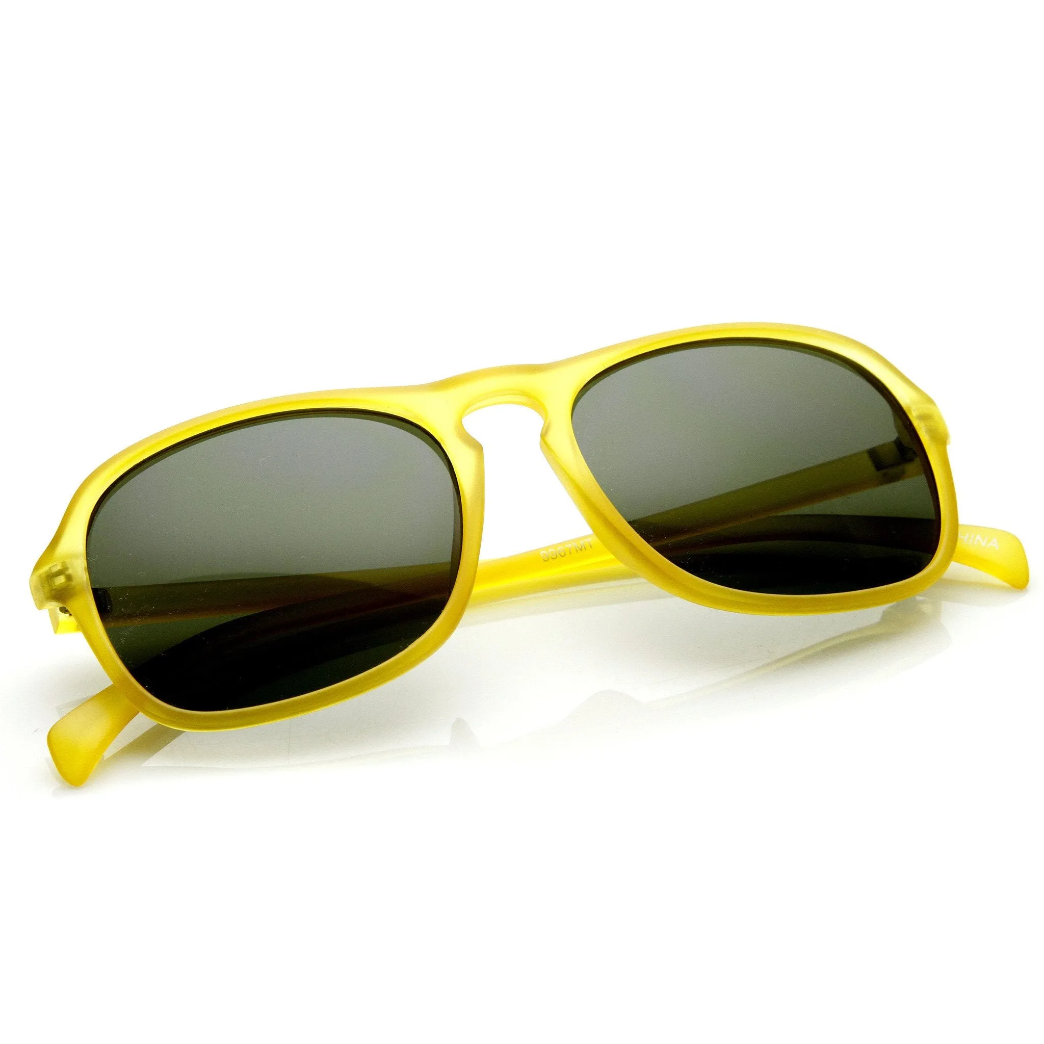 Trendy Retro Fashion Matte Keyhole Square Aviator Sunglasses 9177 sold by ZeroUV product image thumbnail 2