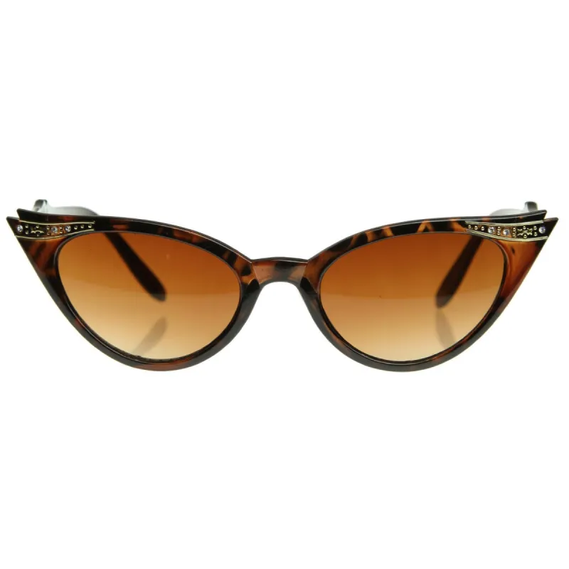 Elegant 50s Vintage Womens Fashion Rhinestone Cat Eye Sunglasses 8433 sold by ZeroUV