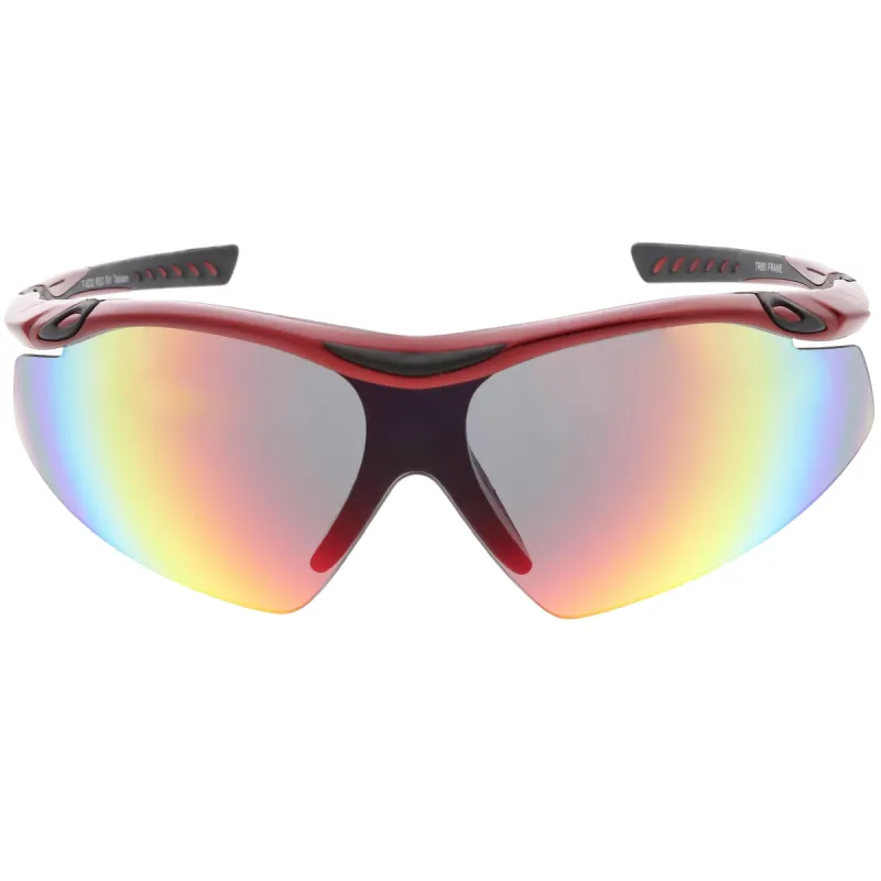 Half Frame Performance Sports Wrap Mirrored Lens Sunglasses C795 sold by ZeroUV