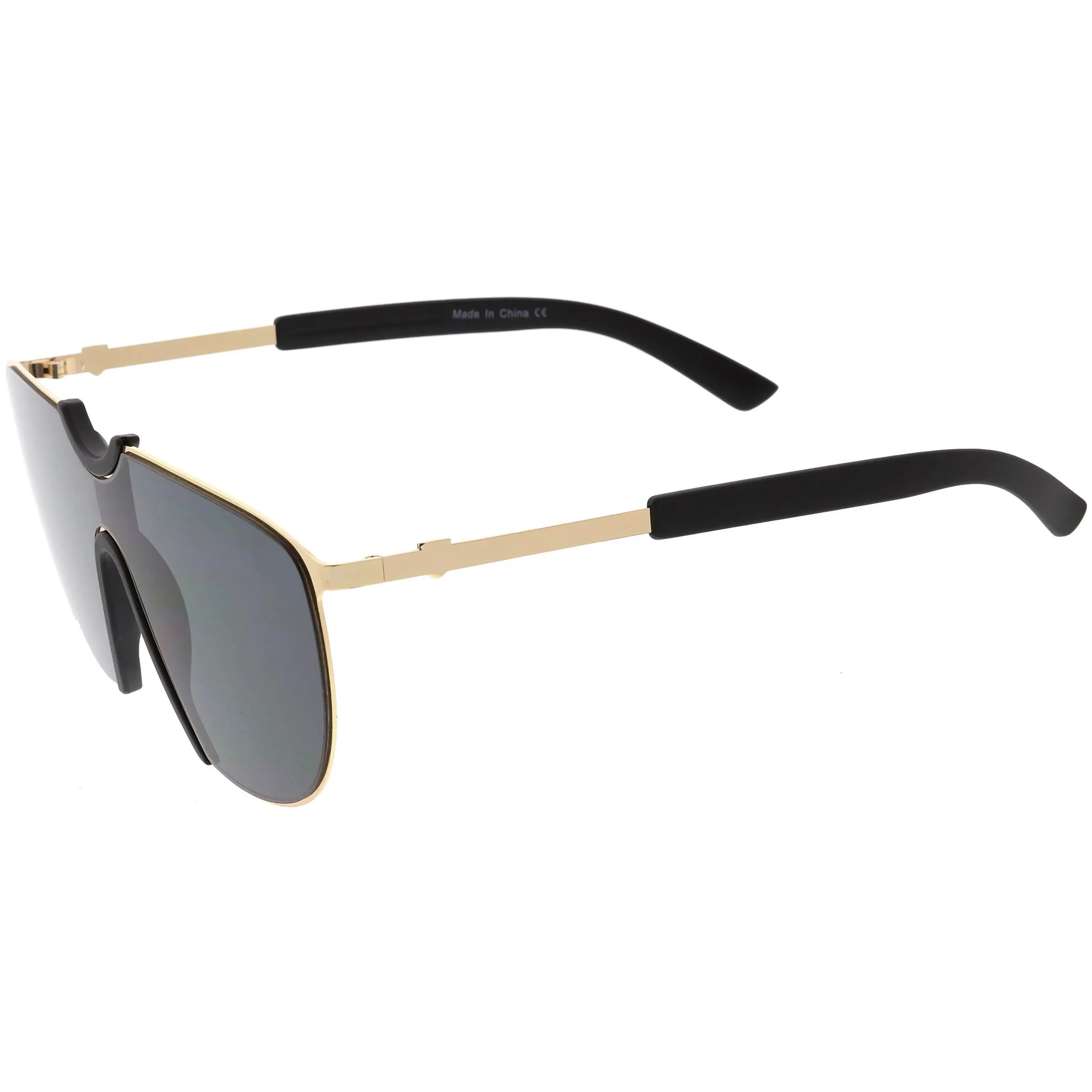 Futuristic Space Shield Metal One Piece Aviator Sunglasses C965 sold by ZeroUV product image thumbnail 3