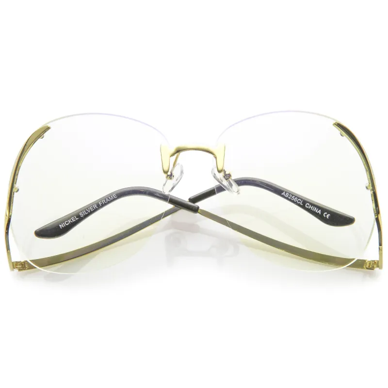 Women's Retro Oversize Low Temple Clear Lens Glasses C291 sold by ZeroUV