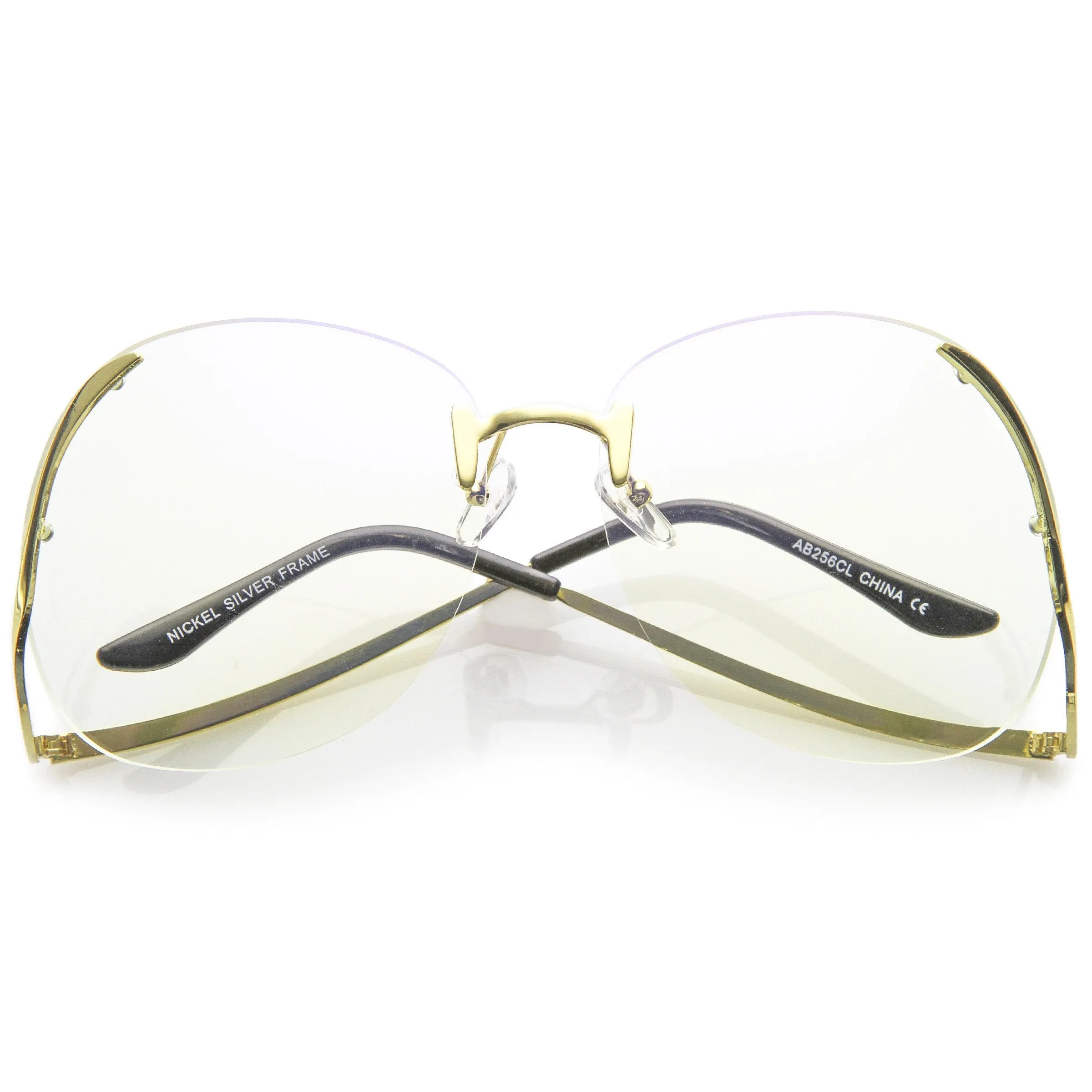 Women's Retro Oversize Low Temple Clear Lens Glasses C291 sold by ZeroUV