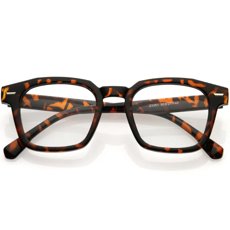 Retro Keyhole Square Horn Rimmed Blue Light Filter Glasses D084 sold by ZeroUV